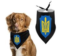 Ukrainian Nationalists Coat of Arms Cute Dog Bandanna Scarf Printed Adjustable Triangle Pet Kerchief for Dogs And Cats