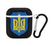 Ukrainian Nationalists Coat of Arms Funny Case Cover Compatible for AirPods 1 & 2 Earbuds Protective Hard Cover with Keychain