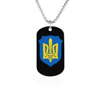 Ukrainian Nationalists Coat of Arms Personalized Memorial Necklace Plated Picture Pendant Jewelry Gifts for Men Women