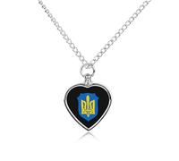Ukrainian Nationalists Coat of Arms Personalized Pet Urn Necklace Keepsake Urn Pendant Cremation Jewelry Gifts for Dog Cat Lover