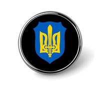 Ukrainian Nationalists Coat of Arms Round Brooch Pin Lapel Pins Tie Suit Dress Accessories for Men Women Wedding Birthday
