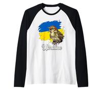 Ukrainian Nightingale Bird Song Flag Support Raglan Baseball Tee