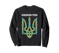 Ukrainian Pride Tryzub Vyshyvanka Folk Art Emblem Sweatshirt