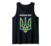 Ukrainian Pride Tryzub Vyshyvanka Folk Art Emblem Tank Top
