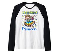 Ukrainian Princess Dab Girl Flag Dress Heritage for Kids Raglan Baseball Tee
