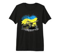 Ukrainian Tank with Flag - Protecting Ukraine Premium T-Shirt
