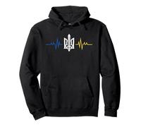 Ukrainian Tryzub Symbol on the chest - Ukraine Trident Pullover Hoodie