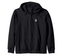 Ukrainian Tryzub symbol on the heart - Ukraine Trident Zip Hoodie