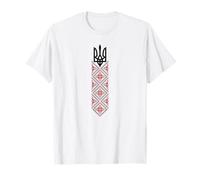 Ukrainian Tryzub Trident & Traditional Vyshyvanka Folk Art T-Shirt