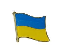 Ukrainian Ukraine National Flag Metal Enamel Pin Badge - Blue and Yellow Rectangular Lapel Brooch 1.9 x 1.6 cm - Patriotic Country Symbol for Events & Travel
