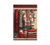 Ukrainian Vyshyvanka Folk Textile Canvas Poster Wall Art Print Picture Paintings 16x24inch(40x60cm)