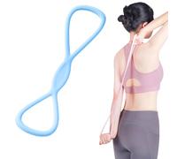 UKRIS Figure 8 Resistance Silicone Tension Band with Handles for Women/Men, Fitness Band for Arm/Back/Chest/Shoulder/Legs/Yoga Stretching Exercise, for Home/Gym Workout 1 Pack (25LB Blue)