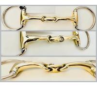 UKSALES25 EggButt Snaffle Bit Curved MP with Double Jointed Lozenge Horse Bits
