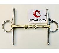 UKSALES25 Full Cheek Curved Snaffle Bit German silver & Stainless steel (5")