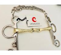 UKSALES25 MOUTH PELHAM DOUBLE JOINTED LOZENGE HORSE BIT GERMAN SILVER & SS (5.5")