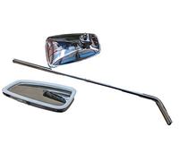 ukscooters HIGHLY CHROMED STADIUM 2 X MIRROR HEADS 2 x 14" S/S STEM COMPATIBLE WITH VESPA LAMBRETTA