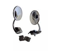 ukscooters PAIR STAINLESS LEGSHIELD FOLDING ROUND MIRRORS LH RH COMPATIBLE WITH LAMBRETTA VESPA
