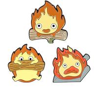 UKSKS Calcifer Anime Pins for Backpacks Aesthetic,Funny Fire Demon Enamel Pins Set for hats,Cute Cool Cartoon Brooches Pins for Jackets, Metal, enamel, Metal, enamel