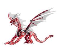 UKSP.LONGPIN 3D Puzzles for Adults,Metal Dragon Puzzle Building Set,Collectible Mechanical Engineering Crafts for Home Office Decoration & Gift(Red）