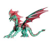 UKSP.LONGPIN 3D Puzzles for Adults,Metal Dragon Puzzle Building Set,Collectible Mechanical Engineering Crafts for Home Office Decoration & Gift(Red-Green）