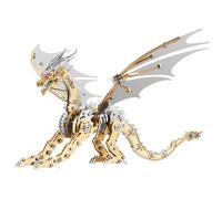 UKSP.LONGPIN 3D Puzzles for Adults,Metal Dragon Puzzle Building Set,Collectible Mechanical Engineering Crafts for Home Office Decoration & Gift(Gold）