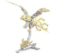 UKSP.LONGPIN Metal 3D Puzzle Kit for Adults - Phoenix DIY Bird Building Set with Wood-Look Finish, Creative Home Decor Gift for Birthday(Gold)