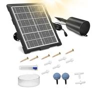 UKSUNVI Solar Pond Aerator with at regular time Air Pump Solar Aerator for Ponds Outdoor, 3W & 2200 mAh Solar Powered Air Pump with Bubble Regulator for Small Fish Pond, Aquarium