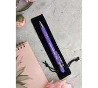 UKTMALL Personalised Pens, Free velvet pen case, Engraved pen in bulk, For Wedding, Teacher, Faimily,Business Promotion, Baby shower, Club member,with rings. (Purple+Free black velvet)