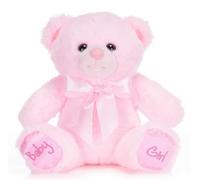UKToyworld 11 Inch / 8 Inch Baby Bear Soft Plush Toys Gender Pink Blue Teddy (8 INCH PINK)
