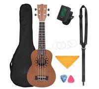 Ukulele 21 Inch Ukulele Sapele 4 Strings Hawaiian Guitar Musical Instruments Soprano Guitar(Color:B)