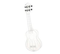 Ukulele 21 Inch Ukulele Soprano Transparent PC Material Integral Unibody Lightweight Candy Colored 3 Strings Guitar(Color:WHITE)
