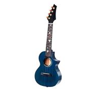 Ukulele 23/26 Inch Gloss Cutaway All Solid Mahogany Rosewood Spruce Soprano Ukelele Professional Performance(26 Blue)