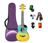 Ukulele 24" Ukulele Concert Cutaway Body 2A Canadian Tiger Maple Top Glossy Japanese Carton Strings(3)