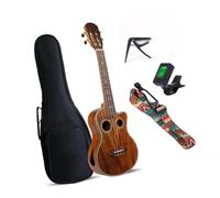 Ukulele A Stringed Instrument 26 Inch Acacia Wood Mini Ukulele With Two Soundholes Includes Case And Accessories