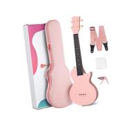 Ukulele A Stringed Instrument Carbon Fiber Ukulele Beginner Set Includes Gig Bag And Strap Suitable For Fingerstyle Playing(Pink)