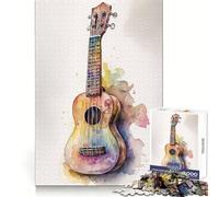 Ukulele Adult Jigsaw Puzzles 1000 Pieces Cognitive Workout Unwind Easily No Rough Edges Holiday Present (50x75cm)