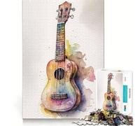 Ukulele Adult Jigsaw Puzzles1000 Pieces Brain Game Gift High Precision Die Cut Relaxing Indoor Group Activity (50x75cm)