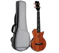 Ukulele All Solid Mahogany Wood One-Body Feather High Gloss With Built-in Pickup And Deluxe Tenor Uku Case Ukulele Starter Kit(Natural)