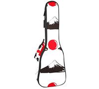 Ukulele Bag Japan Mount Fuji Red Sun Pattern Pattern Ukulele Case for Soprano Tenor Concert 23 Inch 10MM Thick Soft Padded Adjustable Straps Gig Bag