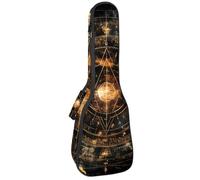 Ukulele Bag, Ukulele Case for Soprano Tenor Concert 23 Inch 10MM Thick Soft Padded Adjustable Straps Gig Bag, Vintage Bill Cipher Wheel Zodiac