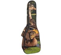 Ukulele Bag, Ukulele Case for Soprano Tenor Concert 23 Inch 10MM Thick Soft Padded Adjustable Straps Gig Bag, Indian Runner Ducks Swims on Water