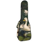 Ukulele Bag, Ukulele Case for Soprano Tenor Concert 23 Inch 10MM Thick Soft Padded Adjustable Straps Gig Bag, Group of White Ducks