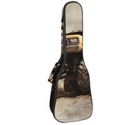 Ukulele Bag, Ukulele Case for Soprano Tenor Concert 23 Inch 10MM Thick Soft Padded Adjustable Straps Gig Bag, Grunge Yellow Monster Car