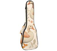 Ukulele Bag, Ukulele Case for Soprano Tenor Concert 23 Inch 10MM Thick Soft Padded Adjustable Straps Gig Bag, Indian Runner Ducks Florals