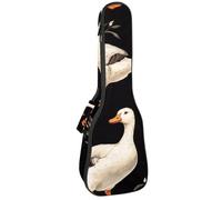 Ukulele Bag, Ukulele Case for Soprano Tenor Concert 23 Inch 10MM Thick Soft Padded Adjustable Straps Gig Bag, White Indian Runner Ducks