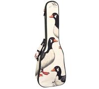 Ukulele Bag, Ukulele Case for Soprano Tenor Concert 23 Inch 10MM Thick Soft Padded Adjustable Straps Gig Bag, Black-White Indian Runner Ducks