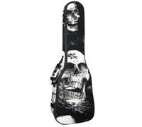 Ukulele Bag, Ukulele Case for Soprano Tenor Concert 23 Inch 10MM Thick Soft Padded Adjustable Straps Gig Bag, Pirate Skulls Sailing Ship