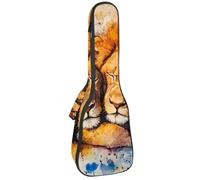Ukulele Bag, Ukulele Case for Soprano Tenor Concert 23 Inch 10MM Thick Soft Padded Adjustable Straps Gig Bag, Sleeping Lions