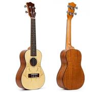 Ukulele Beginner Left Hand Ukulele Concert 23" Solid Mahogany 12 Fret 1:18 Copper Tuners(Color:A)