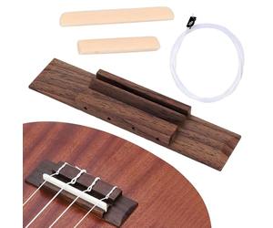 Ukulele Bridge Replacement, Accessories for Musical Instruments, Ukulele Bridge and Saddle Set, for Players, Musicians, Modifiers, Technicians, Restorers, Students, Bands, Studio, Home Use and